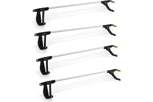 Straame Garden | Litter Picker Grab & Grip Reaching Litter Rubbish Pick Up Tool | Leaf Grabber Stick | Multiuse Grabber Light Items (Standard Pick Up Tool Pack of 4)