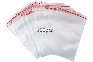 Pakico | 100 Bolsas 10 x 15 cm Con Cierre Zip | Bolsas De Plastico Transparente | Bolsas Celofan Transparente Zip | Bolsas Autocierre | Bolsas Pequeñas Plastico | Diferentes Tamaños
