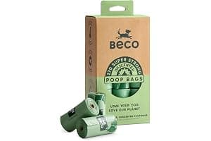 Beco Dog Poo Bags - Strong, Leakproof & Large - 94% Recycled Plastic, Extra Thick Dog Poop Bags, Heavy Duty - Unscented Refill Rolls, 270 Count