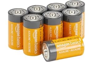 Amazon Basics - Paquete de 8 pilas alcalinas C para todo uso, 1,5 voltios, vida útil de 5 años