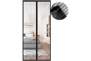 Meet Beauty Cortina Mosquitera Magnética para Puertas, Versión Actualizada 160x210 cm Puerta de Malla Magnética, Negro Cortinas para Puertas Exteriores, Fácil de Instalar y Lejos de Los Mosquitos