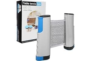Dalephoric Red de Ping Pong Retráctil, Red de Tenis de Mesa, Red de Ping Pong Portátil para Exterior e Interior, Extensible hasta 170 cm, para Escritorio de Oficina, Mesa de Comedor, Azul Grisáceo