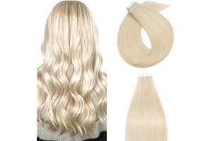 12 inch Tape in Real Human Hair Extension #60 Platinum Blonde Skin Weft 40g 20 pcs Remy Invisible Hair Extension