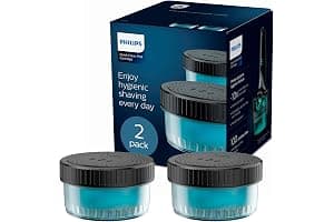 Philips Quick Clean Pod, Cartuchos de Recarga para Afeitadora Electrica Hombre, Pack 2 Unidades, Fragancia Fresh, CC12/50