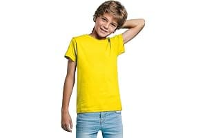 Camiseta de Colores Manga Corta 100% Algodón para niños - Camiseta Unisex Cuello Redondo, cómoda, Suave, Lisa y Elegante