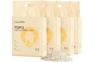 FUKUMARU Arena de Tofu para Gatos 10.8kg - Arena aglomerante para Gatos, Mezcla de pellets de maíz, Libre de Polvo y fácil de aglomerar, Control de olores, se Puede desechar en el Inodoro