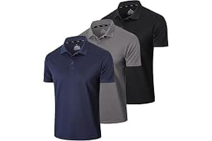 Gaiatiger Paquete de 3 Polos para Hombre, Absorbe la Humedad, Dry fit, atlético, de Manga Corta, para Golf