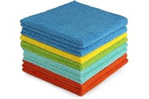 AIDEA Microfibre Cloth Pack of 8, Multifunctional Reusable Cleaning Cloths, Lint Free Streak Free Washable Cloth Duster for House, Kitchen, Car, Motorbike, Windows 30 x 30 cm