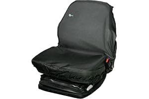 TOWN & COUNTRY COVERS | Universal Tractor Seat Cover, Plant Hire Seat Cover, Standard & Large Size, Heavy Duty, Fast & Easy To Fit, Waterproof, Armrest & Headrest Slots (Black, Standard)
