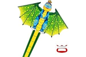 Flintronic Cometas para Niños, Dinosaurio Grande con 100m Hilo, Fácil Volar y Montar, para Playa, Campamento, Viaje, Juegos al Aire Libre