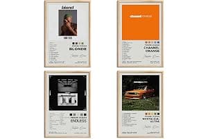 Frank Ocean Signed Limited Album Cover Posters - Canvas Wall Art HD Prints Set of 4 for Teen and Girls Dorm Decor - 8x12 inch Unframed