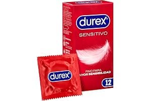 Durex Preservativos Sensitivo Suave, Fino para Mayor Sensibilidad, 12 condones