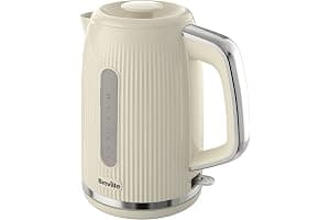 Breville Bold Vanilla Cream Electric Kettle | 1.7L | 3kW Fast Boil | Cream & Silver Chrome [VKT223]