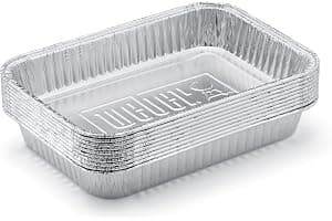 Weber Aluminum Drip Pans, Small (22 x 15.3 x 3.6) 10 Pieces, Perfectly Fitting for The Q, Pulse, Lumin, Traveler, Genesis, Genesis II/LX 200 & 300 Series, Grease Collection Pans - Silver (6415)