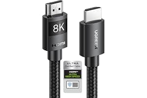 UGREEN HDMI 2.1 Cable 10K 8K 4K 1440P@240/165/144/120Hz eARC HDR Ultra High Speed 48Gbps HDCP 2.3 Dolby Atmos Vision Compatible with PS5/4 Xbox Series S/X Soundbar TV Gaming Monitor Laptop PC DVD(2M)