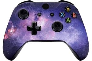 eXtremeRate Nubula Galaxy Faceplate Cover, Soft Touch Front Housing Shell Case, Comfortable Soft Grip Replacement Kit for Xbox One S & Xbox One X Controller
