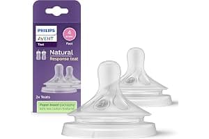 Philips Avent Natural Response Bottle Teat - 2 x Baby Bottle Flow 4 Teats for Babies Aged 3+ Months, BPA Free (Model SCY964/02)