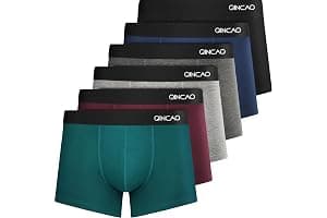 QINCAO Boxer Shorts Mens 6 Pack, No Itchy Labels, Cotton Underwear Retro Trunks, Underwear Gift Set