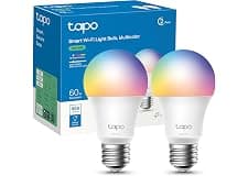 Tapo L530E – Bombilla LED inteligente Wi-Fi, multicolor, regulable, casquillo E27, 8.3W, 806 lúmenes, compatible con Alexa y Google Home, paquete de 2 (paquete de 1)