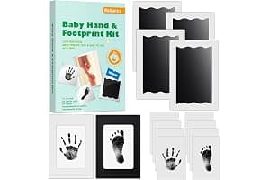 Nabance Baby Footprint Kit & Handprint Kit, 4 Inkless Ink Pads, 2 Photo Frames, 8 Imprint Cards, Safe for Baby Hands and Feet, Family Keepsake Gifts for New Parents, Baby Shower Gifts 0-6 months