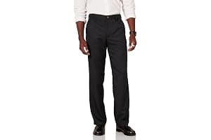 Amazon Essentials Men's Classic Fit Expandable-Waist Flat-Front Dress Trousers