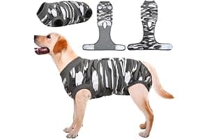 Kuoser Traje de Recuperación Quirúrgica para Perro, Chaleco para Después de la Cirugía de Camuflaje para Mascotas, Vendajes para Heridas Abdominales de Perros, Alternativa de Cuello Electrónico y Cono