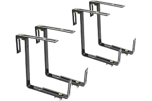 com-four® 4x Soporte de Maceteros para Parapetos y Barandas de Balcón - Soporte de Jardineras Universalmente Adecuado y Ajustable - Sin Perforar (04 piezas - antracita)