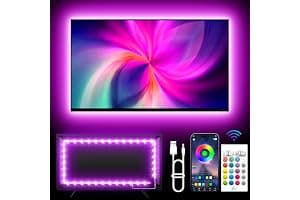 KANTUTOE TV Lights, 4m RGB LED Strip Lights for 32-55 Inch TV, Music Sync Bluetooth APP and Remote Control, USB Powered for Gaming/Bedroom