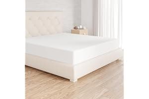 Amazon Basics Sabana Bajera Ajustable, 180 x 200 x 30 cm, de Poliéster Microfibra, Blanco