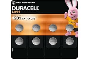 DURACELL LR44 (8 Pack) Specialty Alkaline Battery 1.5V (A76)– +50% EXTRA LIFE– For Thermometers, Flashlights, Watches, Security Systems & Medical Devices – 5–Year Storage Guarantee - Leak Prevention