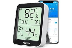 Govee Room Thermometer Hygrometer, Bluetooth Digital Indoor Humidity Meter with Smart Alert and Data Storage, Temperature Monitor for Baby Greenhouse