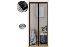 Mosquitera Puerta Magnetica 105 x 205 cm, Varios Tallas, Cortina Mosquitera Puerta Exterior, Cierre automático, No Requiere Herramientas, Fácil de Instalar, Rayas Negras