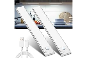 Under Cabinet Kitchen Lights Cupboard - LED Motion Sensor Light Indoor - 1100mAh Rechargeable Battery Operated - Wardrobe Strip Lighting Magnetic Stick Wireless USB Powered Shelf Stairs Counter Closet