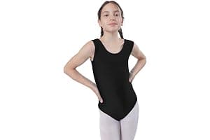Carnavalife Maillot Ballet Danza Niñas sin Mangas, Maillot Baillot de Cuello Redondo para Gimnasia Baile Fiesta
