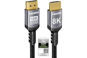 Sniokco 10K 8K 4K HDMI 2.1 Cable 2M, Certified 48Gbps Ultra High Speed HDMI® Cable 0.01ms 4K 240Hz 165Hz 120Hz 8K 60Hz eARC Netflix HDCP 2.3 2.2 DTS:X HDR10+ TV Monitor Projector Roku Sky-Q