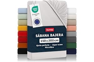 Blumtal Basics - Juego de 1 sábana Bajera de 150 x 200 cm, 150 x 200 cm, Microfibra, Suave, Resistente, Antiarrugas, con certificación Oeko-Tex Moonlight Grey