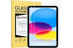 Gerutek [2 Piezas Protector Pantalla para iPad 11ª A16 / iPad 10ª Gen (2025/2022), 11/10,9 Pulgadas, Dureza 9H, HD Transparente, Antiarañazos, Sin burbujas, Antihuellas, Cristal Templado para iPad A16
