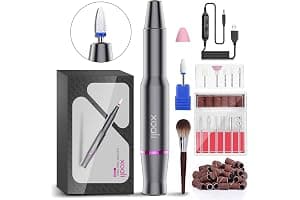 Xoali Torno para Uñas, 25000RPM Torno para Uñas Profesional 12 en 1, Lima Eléctricas Uñas USB con Brocas de Cerámica, Velocidad Ajustable, Manicura y Pedicura Eléctrico Profesional para Salón DIY