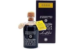 La Secchia - Aceto Balsámico de Módena IGP "Cuatro Estrellas", Madurado en 16 Barricas de Enebro, Densidad Media-Alta, Botella de 250 ml