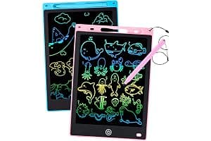 2 piezas Tableta de Escritura LCD para Niños, 10 Pulgadas Tablero de Dibujo LCD Tableta Gráfica con Lápiz, Pantalla Colorida Borrable Reutilizable Juguete Educativo para Niñas Niños de 3+ Años