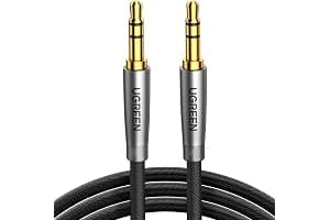 UGREEN Cable Audio Jack 3.5mm Macho HiFi Estéreo Nylon Trenzado Auxiliar Compatible con Autoradio Auriculares Altavoz TV iPhone MP3 (1M)