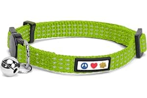 Pawtitas Collar Ajustable para Gato Reflectante con Campana Desmontable Verde