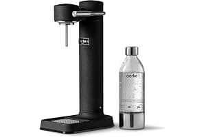 Aarke Carbonator 3, Máquina para hacer Agua con Gas en Acero Inoxidable, incluye Botella 800ml, Acabado en Negro