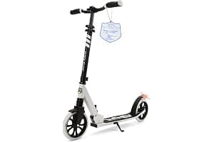 SereneLife Patinete Adolescentes, con Luces, Plegable, Ajustable, Adultos, Freno Manillar, Dos Ruedas, Barra en T, Facil maniobra