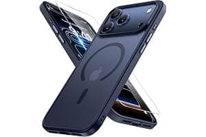 Miracase for iPhone 17 Pro Max Case with MagSafe [with 9H+Screen Protector] Military-Grade Protection Shockproof Scratch-Resistant with Velvet Touch for iPhone 17 Pro Max Cover 6.9", Matte-Deep-Blue