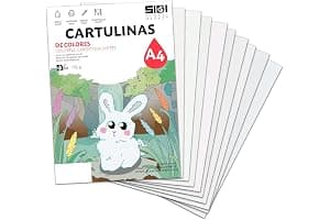 Cartulina A4 Blanca 185 g Papel Cartulina para Manualidades, Scrapbooking, Impresora Inkjet y Láser, Cartulina Gruesa – SIDI (blanco, 25h)