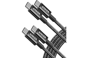 Anker USB C to USB C Charger Cable, New Nylon (6 ft/1.8m, 2-Pack), 60W (3A) for iPhone 17/16/15, iPad Pro, Samsung Galaxy, MacBook Pro,and More