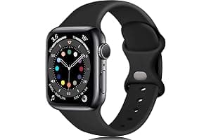 Epova Silicone Strap Compatible with Apple Watch Strap 40mm 38mm 41mm 42mm, Replacement Straps for iWatch SE 3 Series 11 10 9 8 7 6 5 4 3 2 1, Black, Small