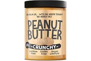 Crema De Cacahuete Crunchy 1kg - Peanut Butter 100% Natural - Calidad Italiana - Sin Azucar Añadidos - Sin Aceite De Palma - Mantequilla De Cacahuete Con Trocitos Crujientes - Crema Proteica