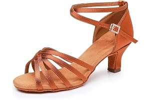 Rosefinch Zapatos de Danza Latina para Mujer Negro Profesional Zapatos de Baile de salón de Fiesta de Salsa de Baile práctica de Rendimiento Zapatos tamaño
